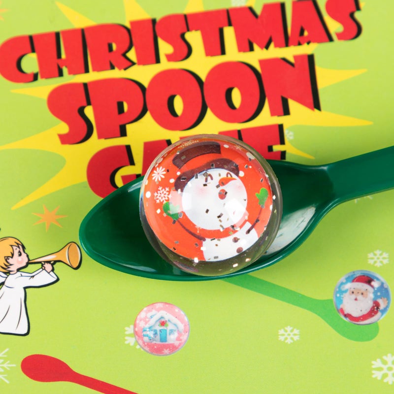 luck sea Christmas Game Bouncy Ball Spoon Relay Race Toy for Adults Indoor Outdoor Decorations Xmas/Holiday/Winter Party Supplies Favors - Image 3
